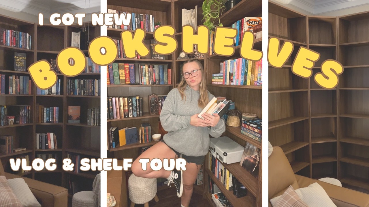I built my dream bookshelves😭📚 - building & organizing my shelves, plus a BOOKSHELF TOUR!