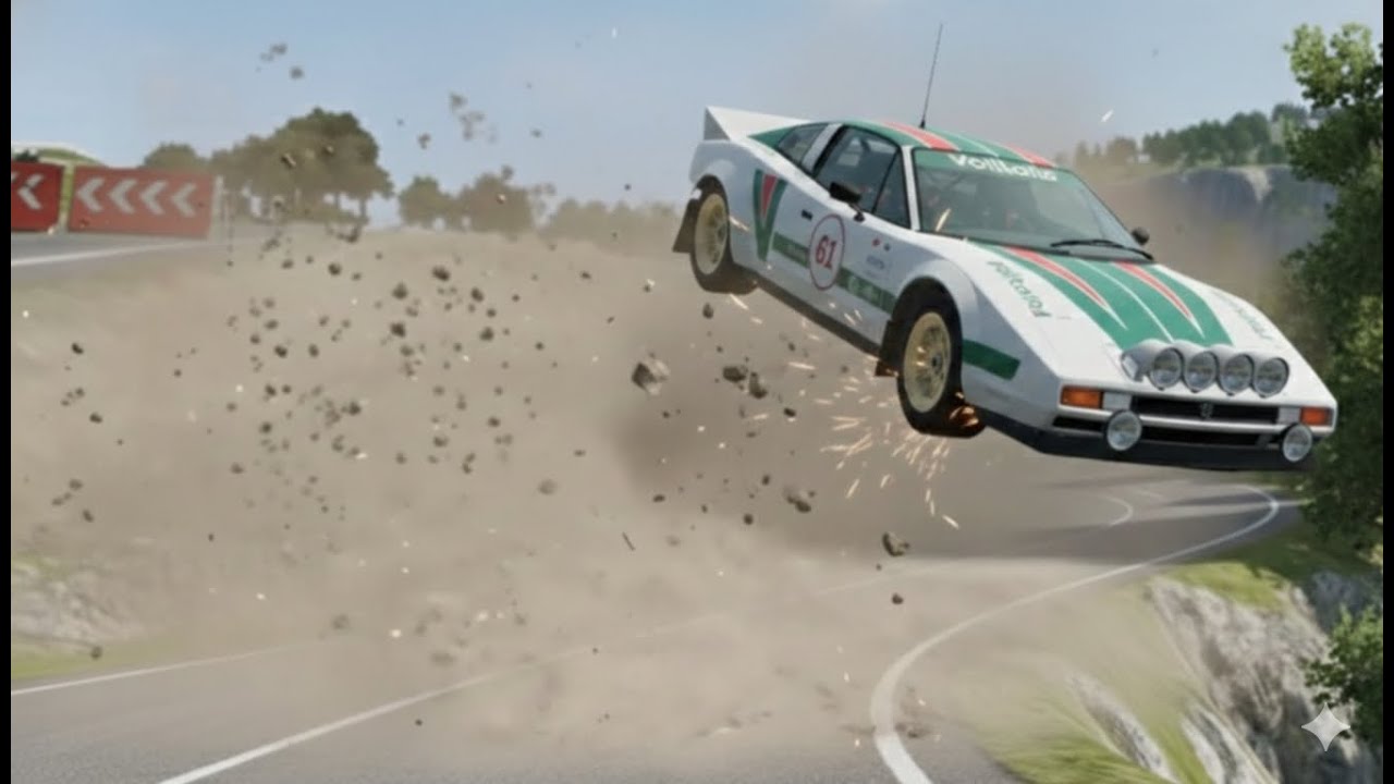 BeamNG.drive Car Crash Test on Dangerous Mountain Road | 