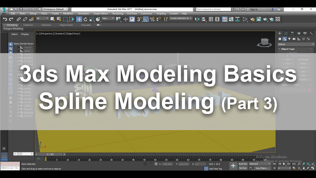 Learn Spline Modeling in 3dsmax from Scratch, For Beginners