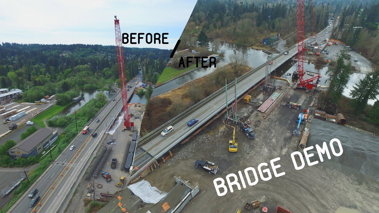 Bridge Teardown and Demolition, To Make Way For New Bridge Span