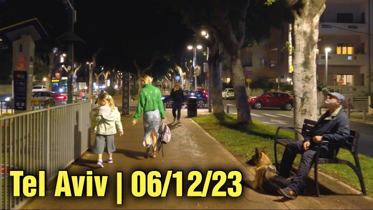 Tel Aviv, Rothschild Blvd: virtual evening walk [4K]