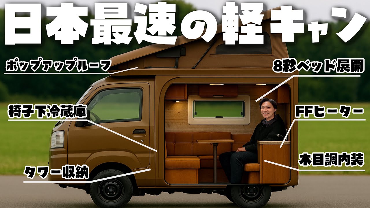 【最大の弱点克服】狭い車内でも爆速8秒でベッド展開出来る軽キャンピングカーバロッコKパケが凄すぎる！