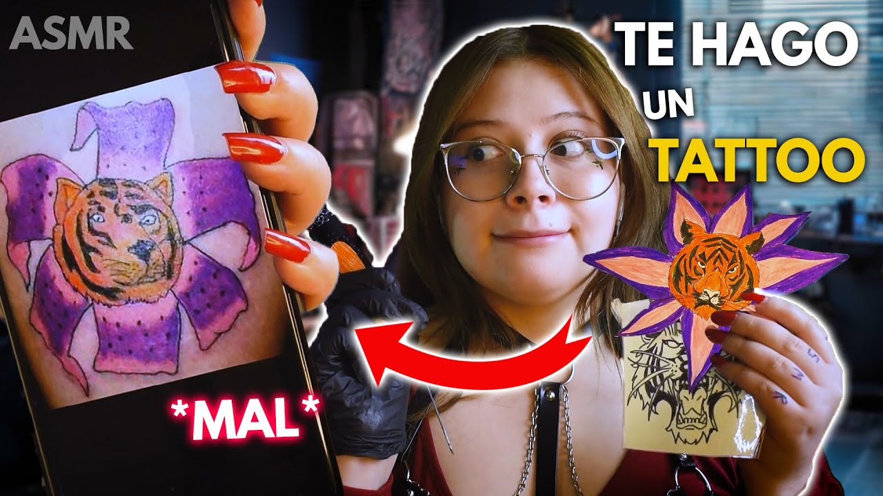 ASMR👉🏻 Te HAGO un TATUAJE * MAL*🖤 - Roleplay para DORMIR 😴Tattoo Shop