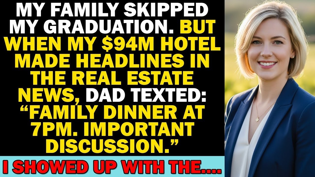 My Family Skipped My Graduation — But When My $94M Hotel Empire Hit The News, Dad Texted “Family