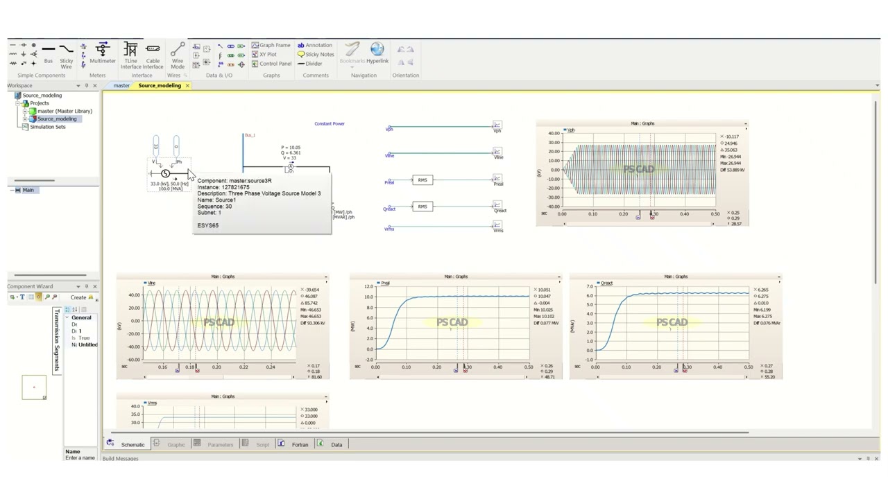 Constant Power Load in PSCAD II Power System Study