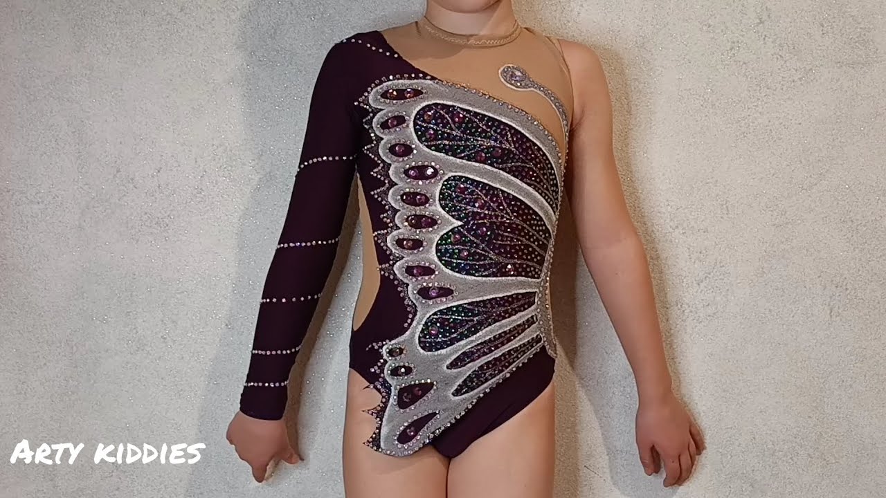 Butterfly leotard for rhythmic gymnastics competition, made at home, @artykiddies