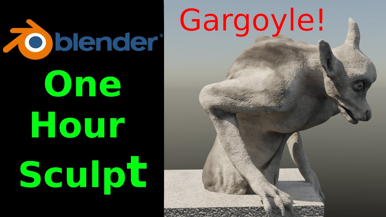 Blender Sculpting Practice | 1 Hour Gargoyle Sculpting