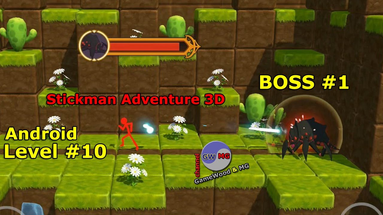 Level 10. Босс № 1. Прохождение игры Stickman Adventure 3D на Android