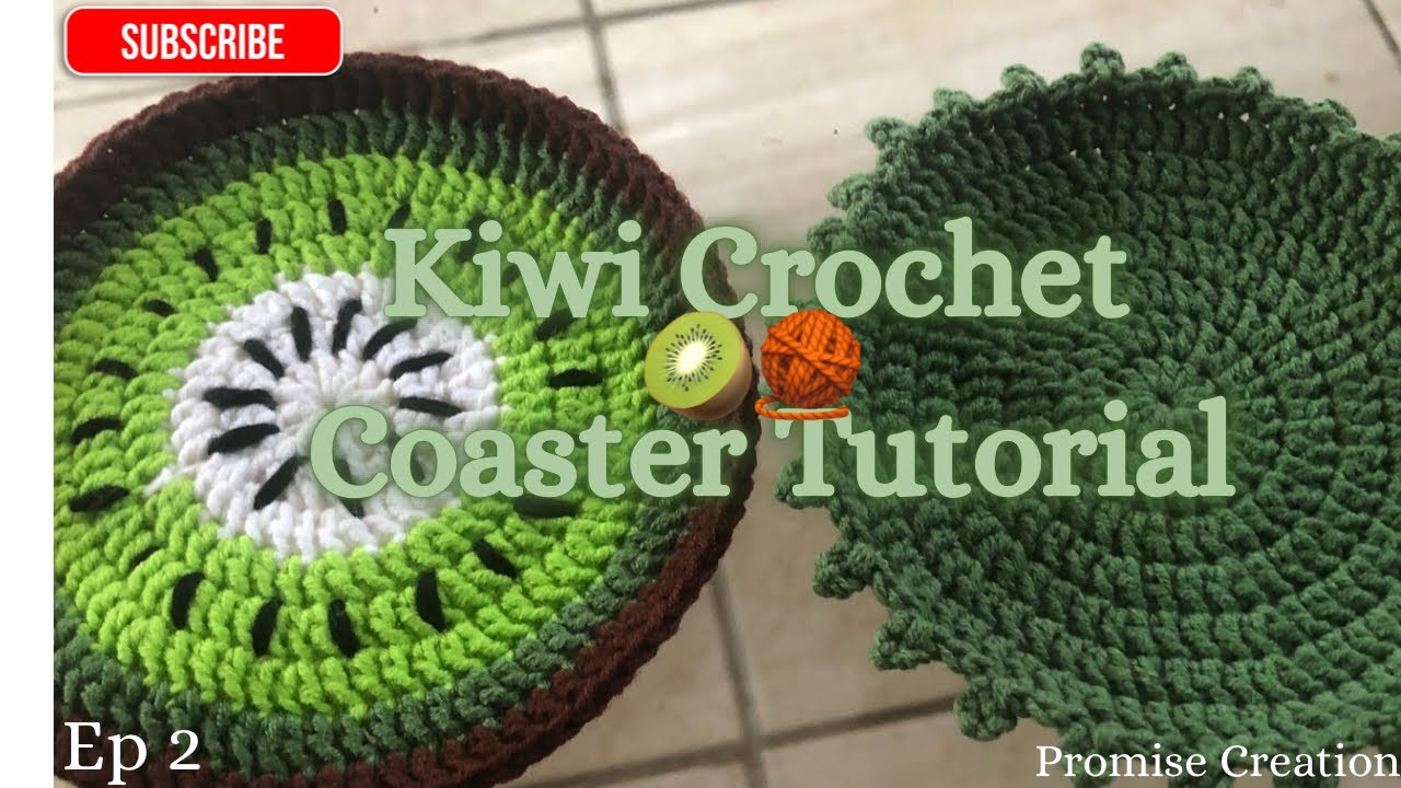 🥝Kiwi Crochet 🧶 Coaster || Friendly Tutorial
