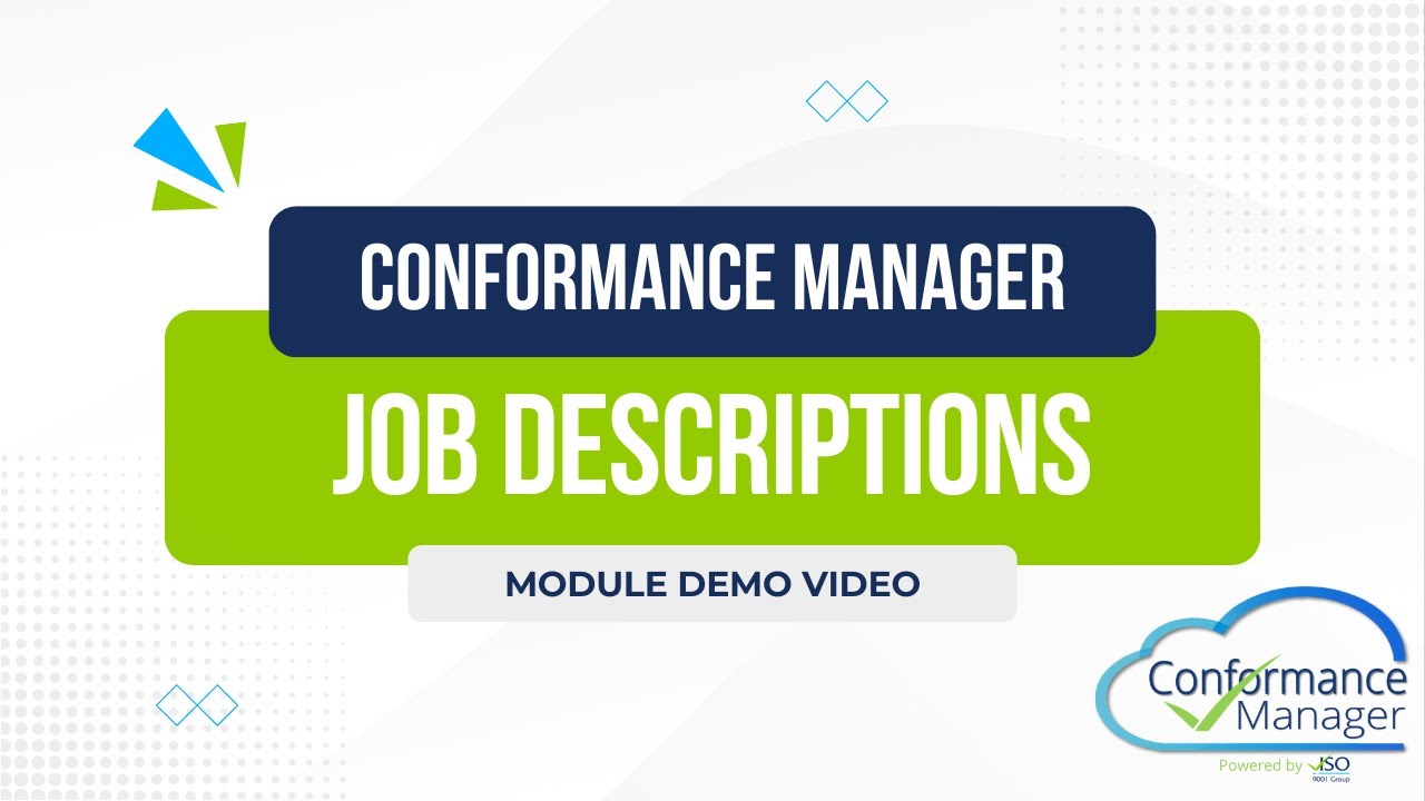 Conformance Manager 2024: Job Descriptions Module Demo