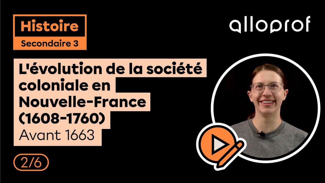 L'évolution de la société coloniale en Nouvelle-France - Avant 1663 2/6 | Histoire | Alloprof
