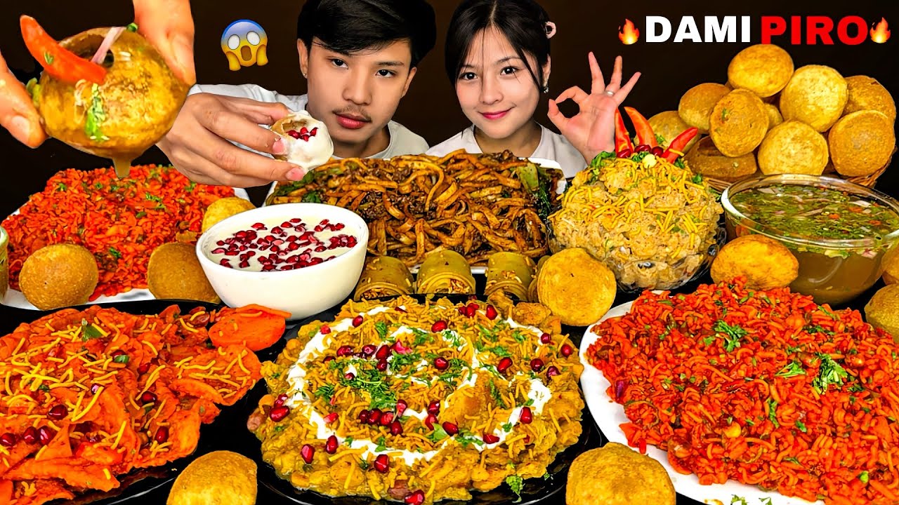 ПИРО ​​МИТО ГИЛО ЧАТПАТЕИ🔥ПРЯНЫЕ ПАНИПУРИ😱САМОСА ЧААТ, ЛАПИНГ, ЛАПША КИМА | МИКАСА МУКБАНГ