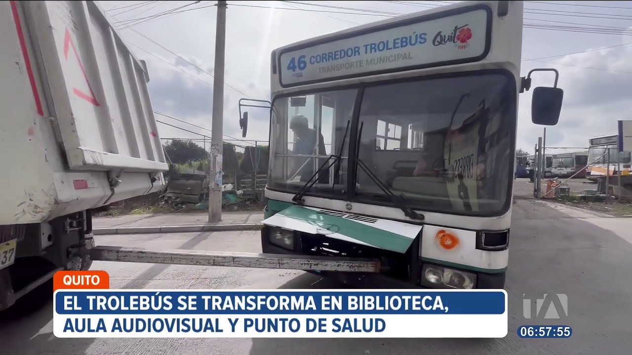 Los antiguos trolebuses de Quito serán espacios para bibliotecas y puntos de salud