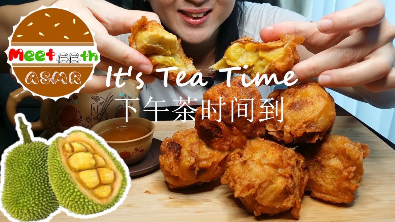 Fried Cempedak Fritters (Fried Jackfruit | Seasonal Fruit) Mukbang/Eating Show (No Talking)