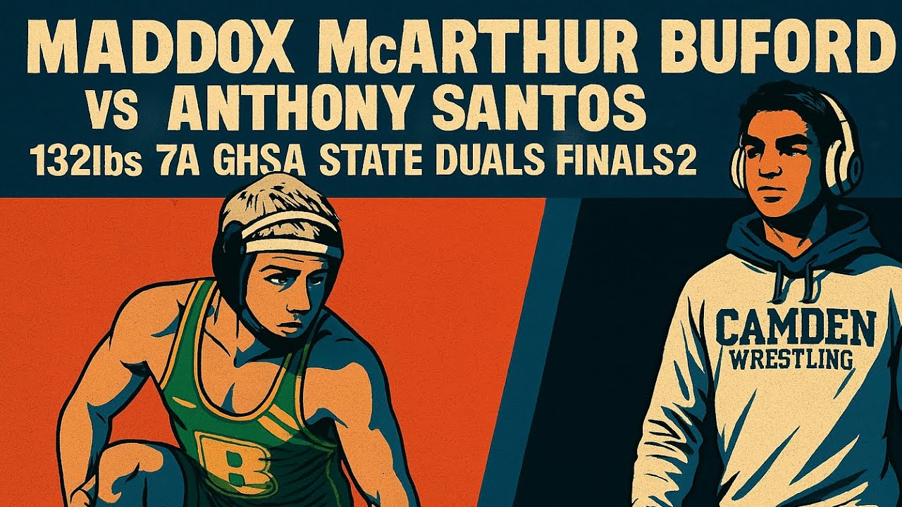 Maddox Mcarthur Buford vs Anthony Santos Camden 132lbs 7A GHSA State Duals Finals 2023