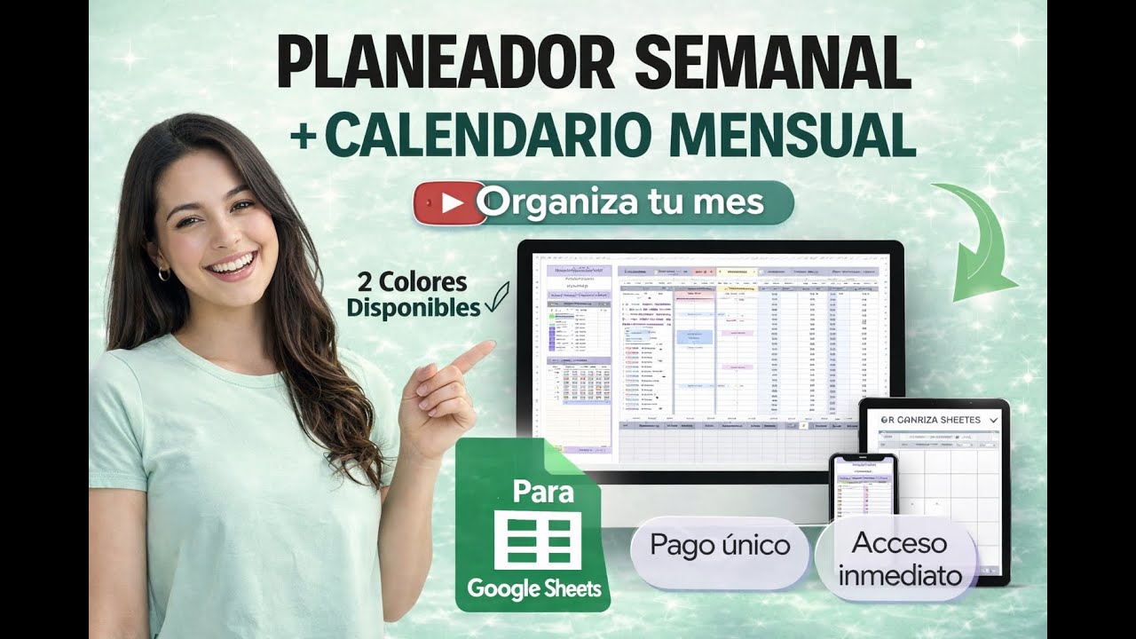 Planeador Semanal y Calendario Mensual en Google Sheets | Asistente Personal Digital