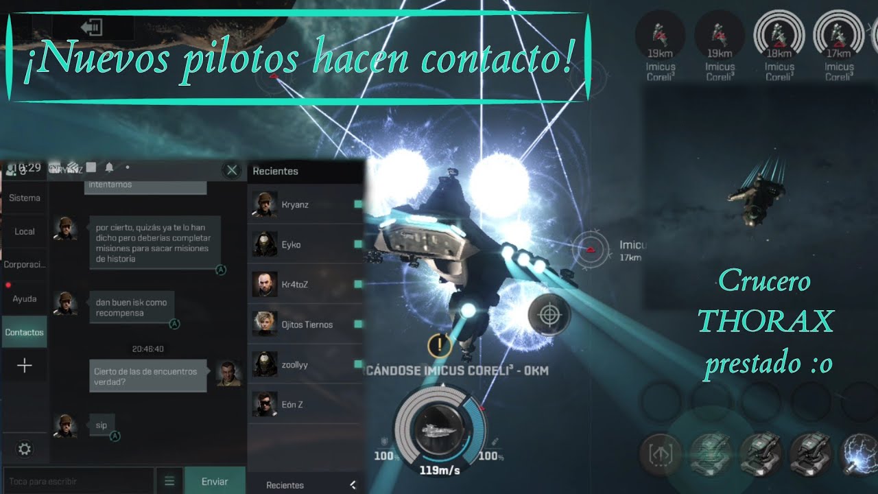 ¡Más pilotos intergalacticos hacen contacto! 😄 Casi concluimos el entrenamiento avanzado🧾 #eveechoes