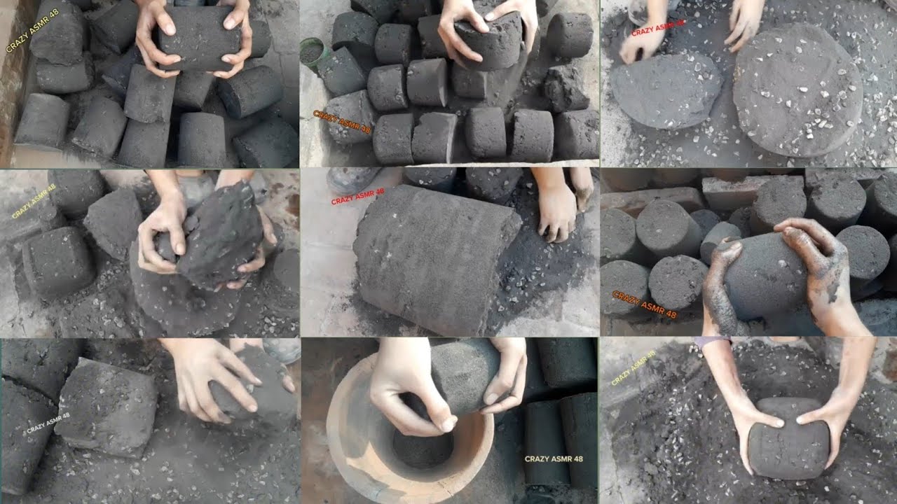 ASMR Edits NonStop Pure Black🖤Charcoal With White🤍Stoney Texture Crumbling Compilation🥰||Satisfying💥