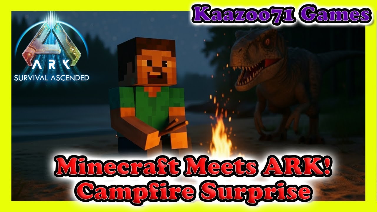 Minecraft Meets ARK! Campfire Surprise (Comedic Short) 😂