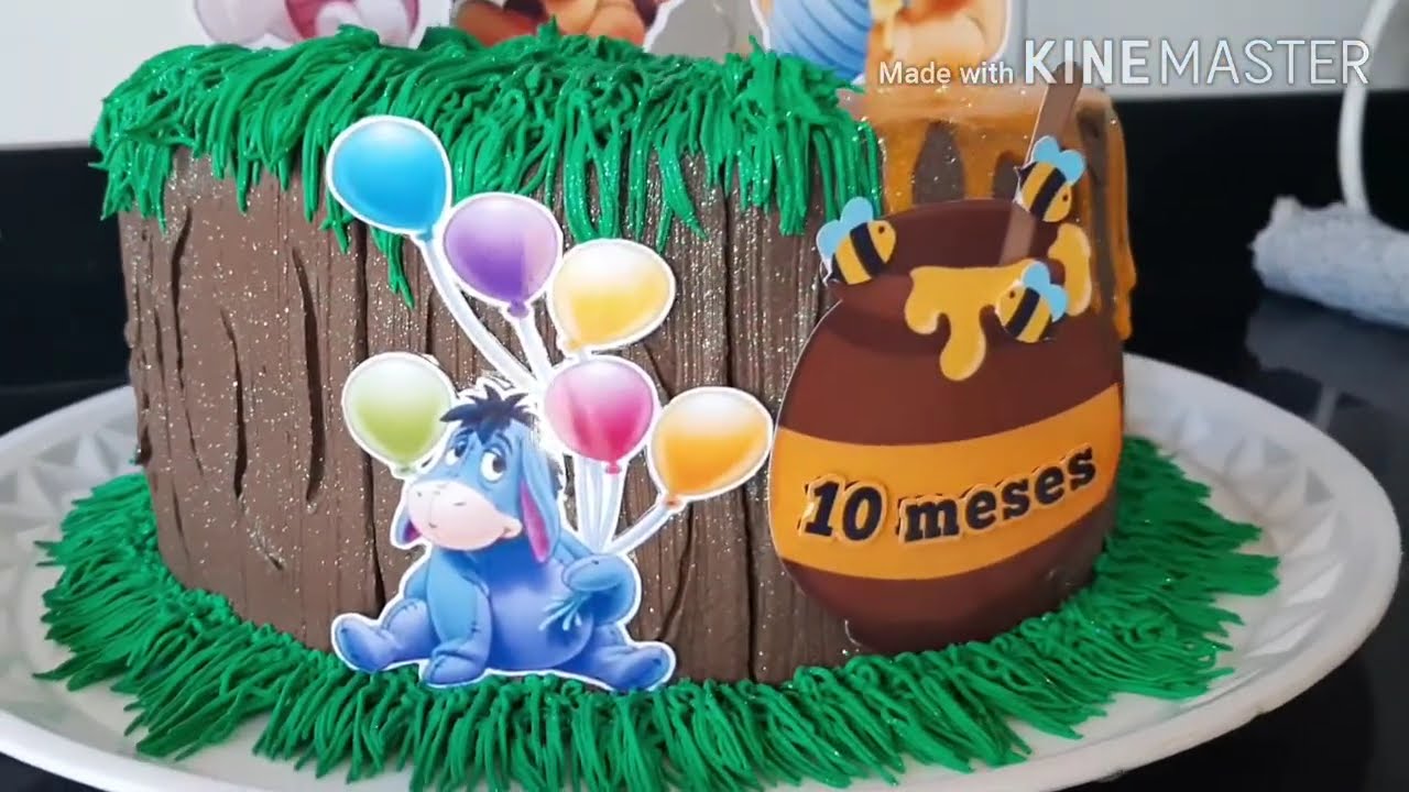 Bolo ursinho pooh em chantininho