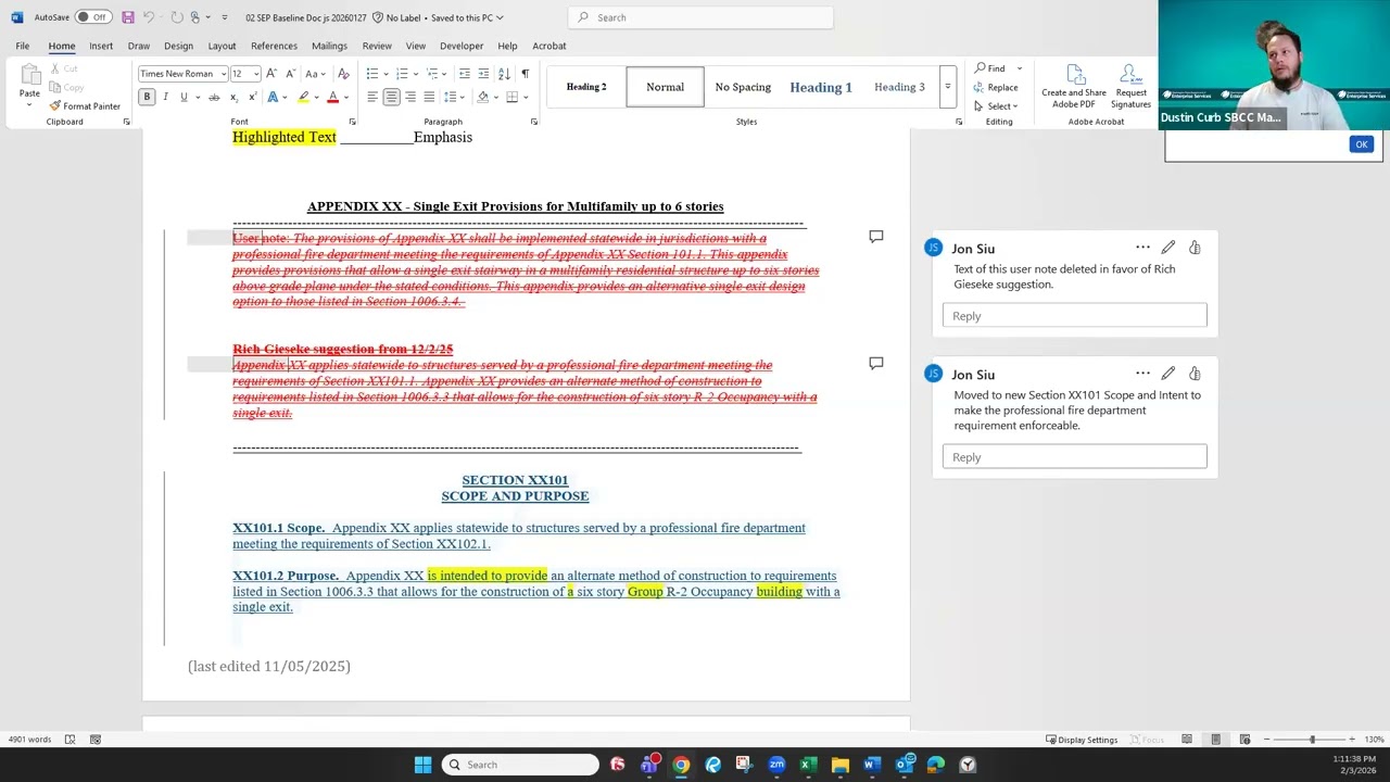 SBCC Single Exit/Multiplex Housing TAG Meeting - February 3, 2026