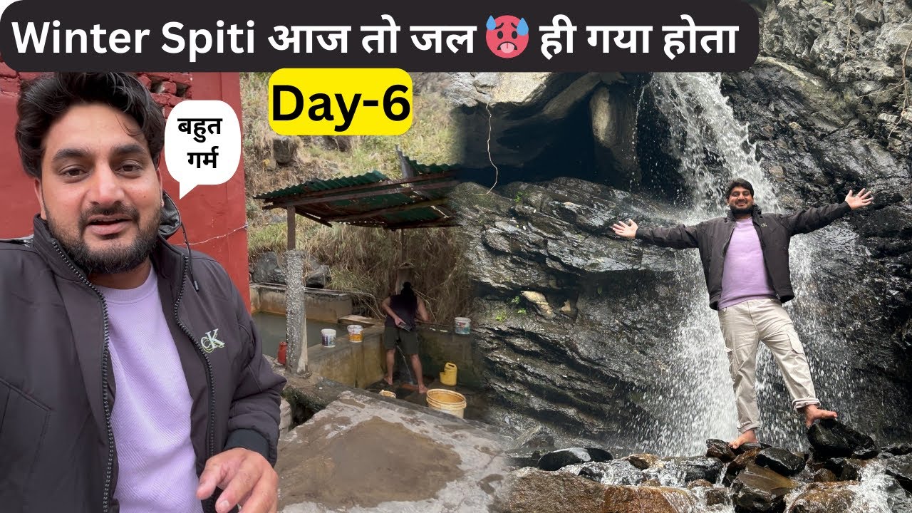 Winter Spiti On Bajaj Platina Day-6 |Natural Hot Spring ♨️|Lahaul Spiti Bike Journey 2026