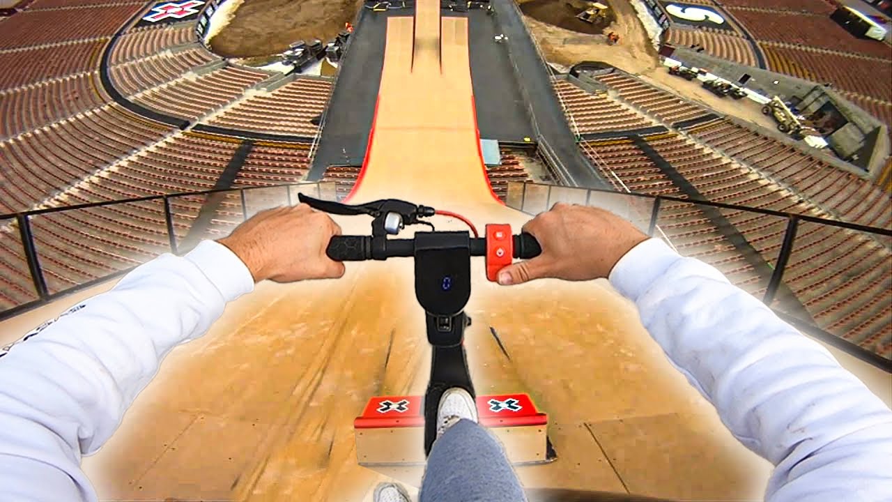 Mit einem E-SCOOTER in einem SKATEPARK fahren!