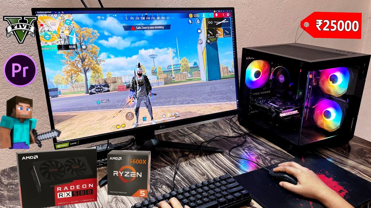 Under ₹30000 budget gaming PC ryzen5 5600 rx580 GPU 16gb RAM | gaming PC for free fire GTA5 maincfrt