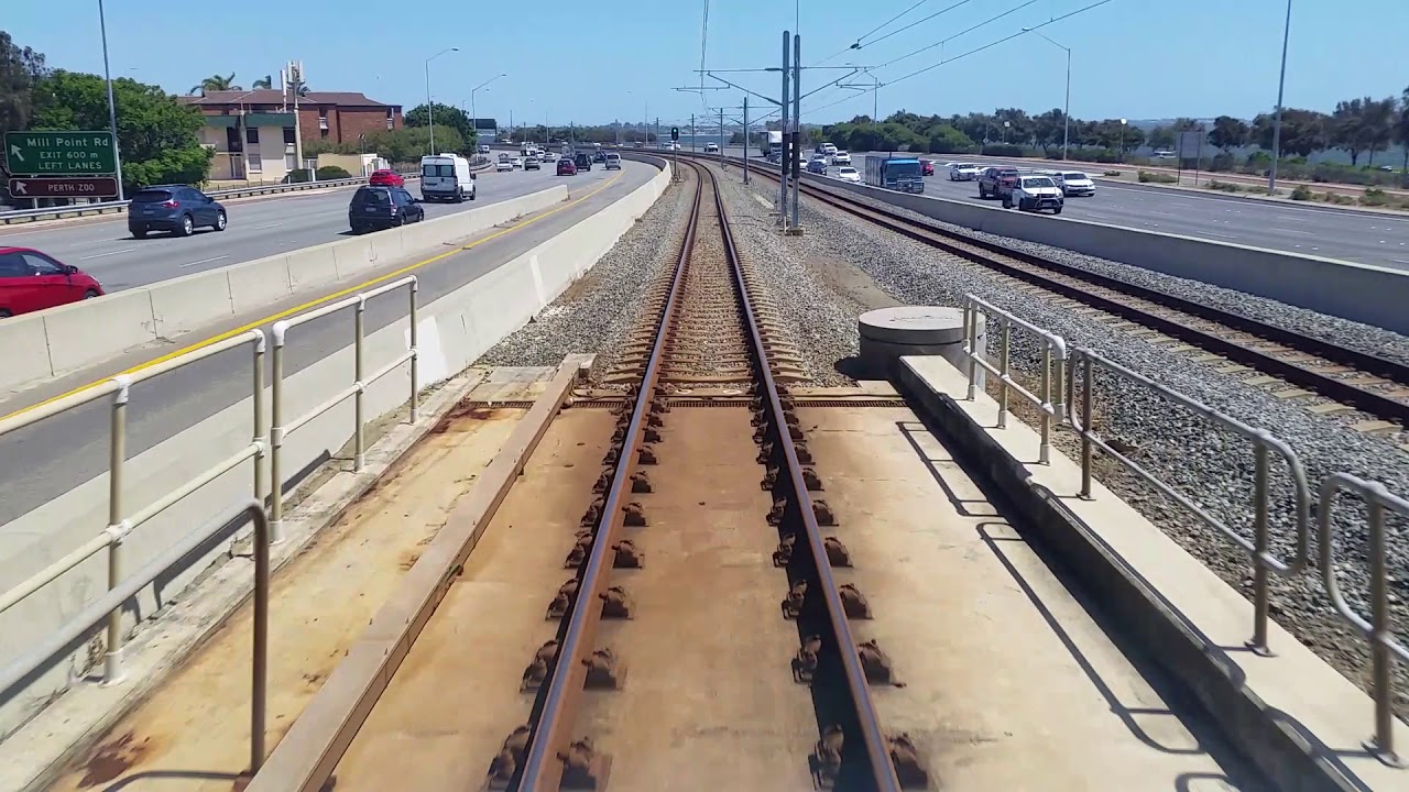 Transperth train cab view - B series railcar  through Perth Underground & Elizabeth Quay stations