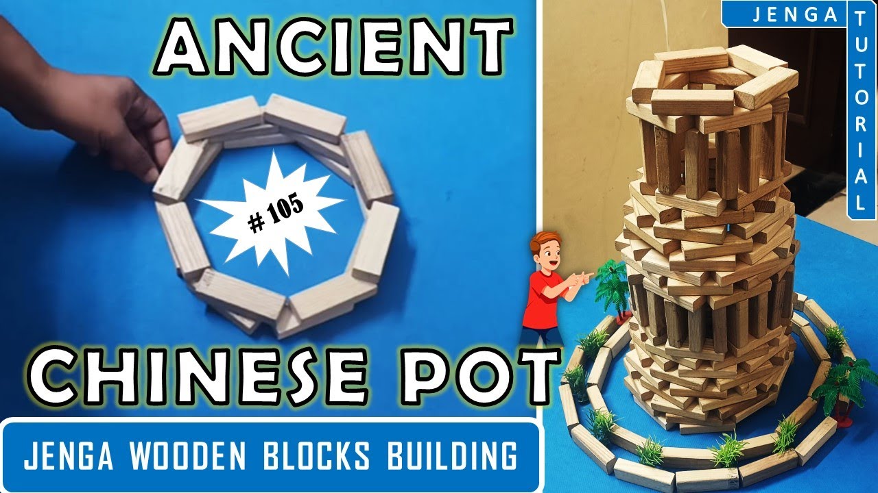 Building an Ancient Chinese Pot Using Jenga Blocks 🏺 | Stunning Wooden Art (Jenga Tutorial #105)