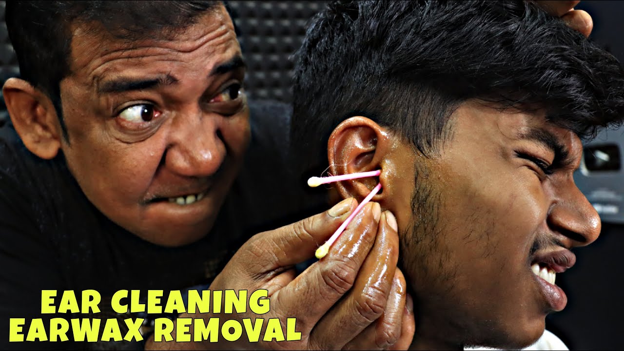 Ear Massage with Oil | Earwax Removal by Asim Barber | Head Massage | Neck Cracking | Ear Clean ASMR