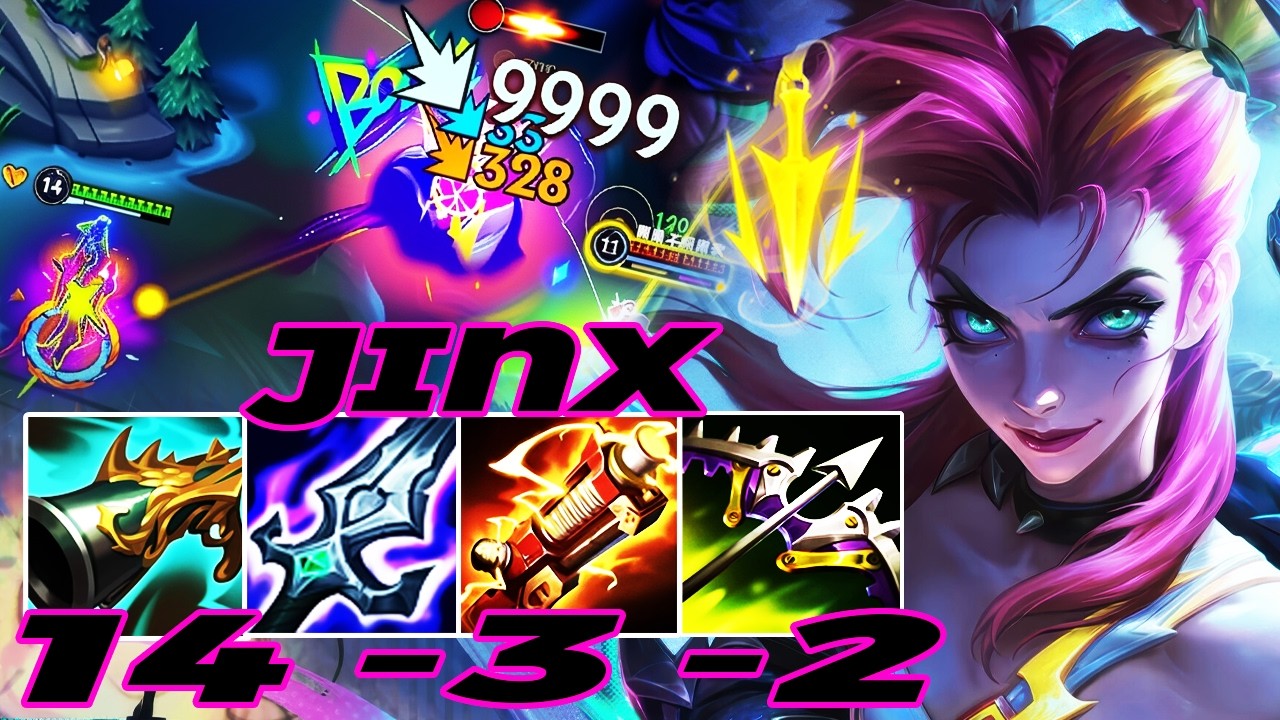WILD RIFT JINX ADC GAMEPLAY | 14 -3 -2 MVP | JINX BUILD RUNES