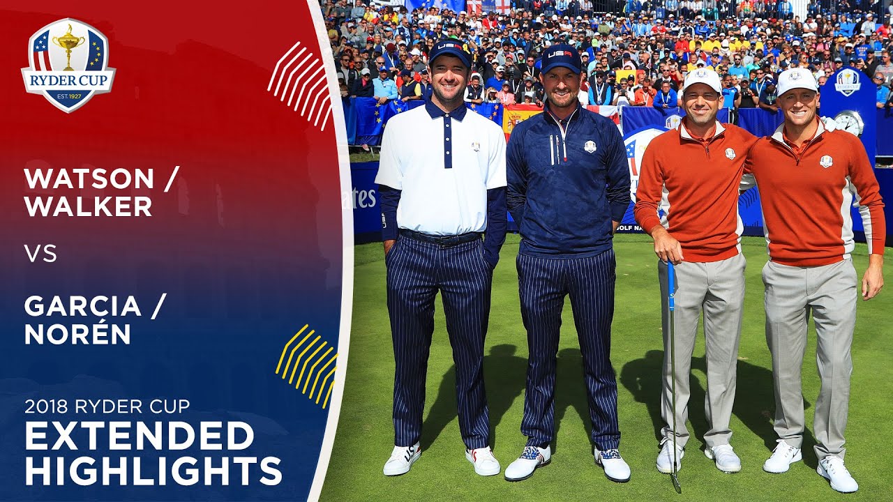 Sergio Garcia & Alex Norén vs Bubba Watson & Jimmy Walker | Extende Highlights | 2018 Ryder Cup