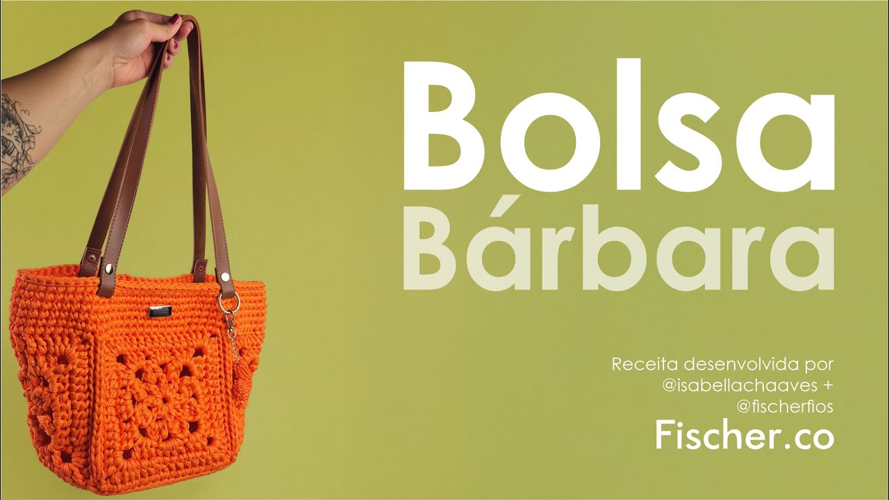 Bolsa Bárbara em Crochê | Projeto em Square com Fio Lume da Fischer Fios | Por @isabellachaaves