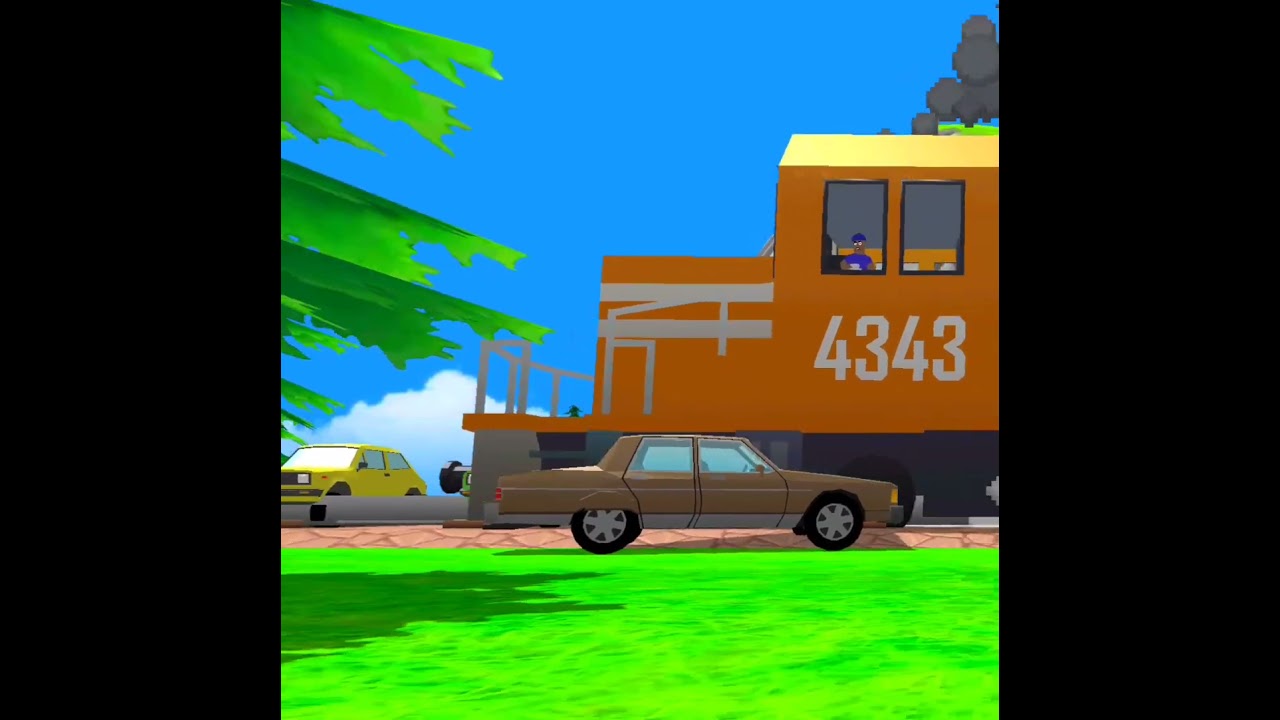 train vs car😱 #dudetheftwars