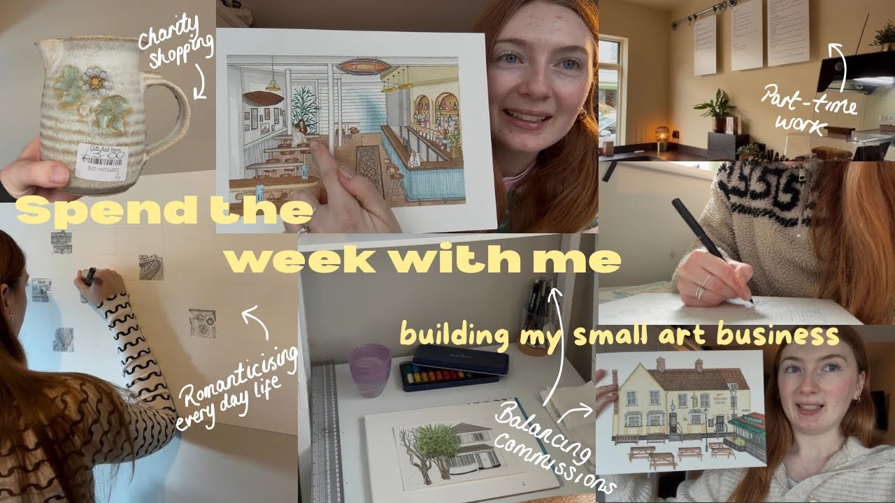 A busy week in my life building a small art business from my bedroom✨✍🏻 |commissions| drawing series