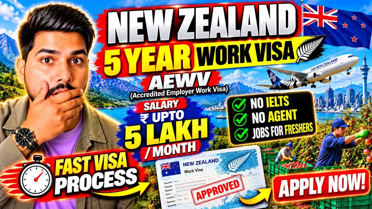 🇳🇿 New Zealand Work Visa 2027 🔥| AEWV Visa, Salary Up to ₹5 Lakh & Full Process