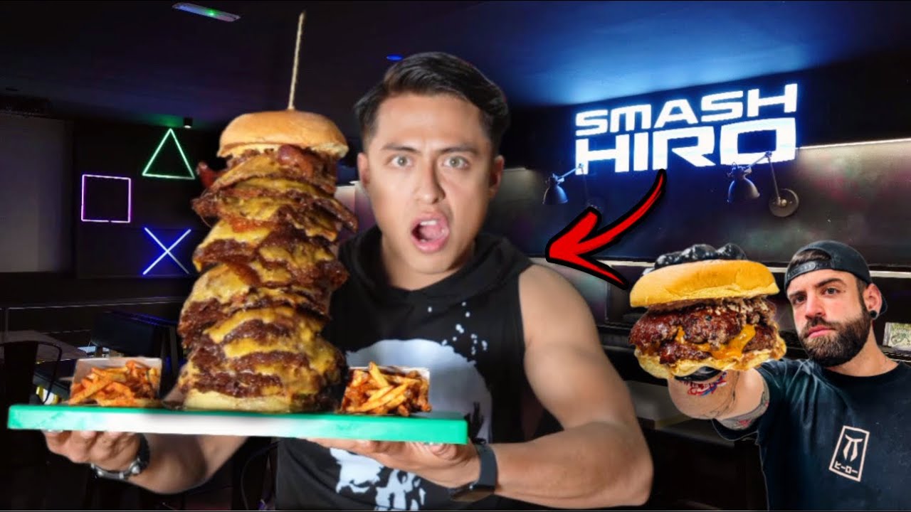 EL RETO &ldquo;SMASH HIRO&rdquo; HAMBURGUESA DE +10.000 CALOR&Iacute;AS 🍔**Conociendo la Hamburgueseria de ESTTIK🔥