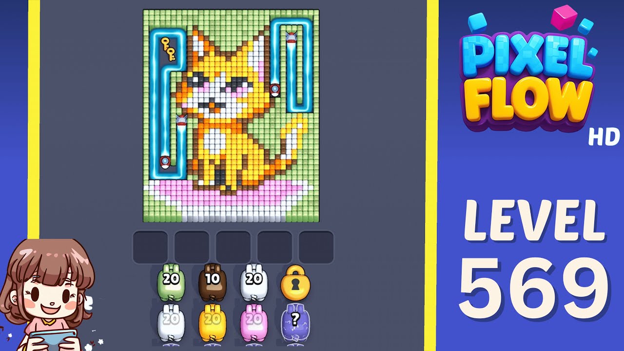 Pixel Flow Level 569 Solution Walkthrough