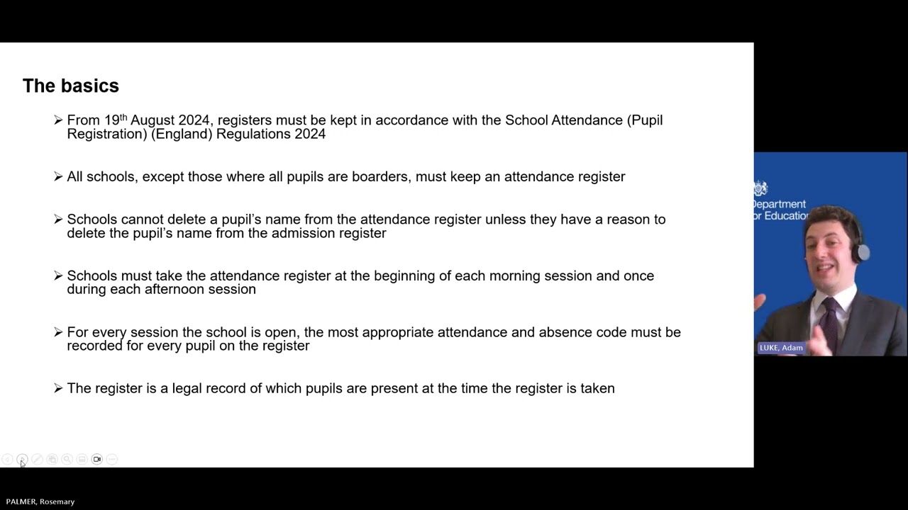 School Attendance Register: Attendance and Absence Codes