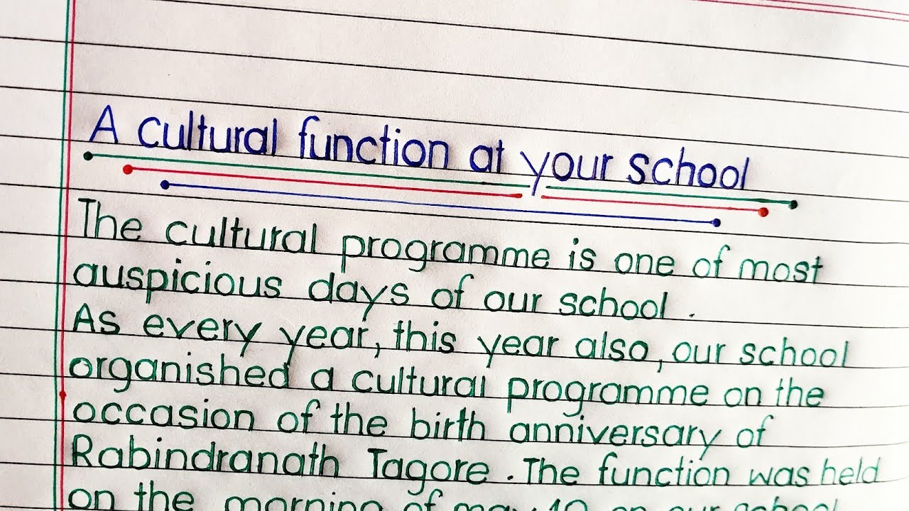 a cultural function at your school in english essay/paragraph || about cultural function in school