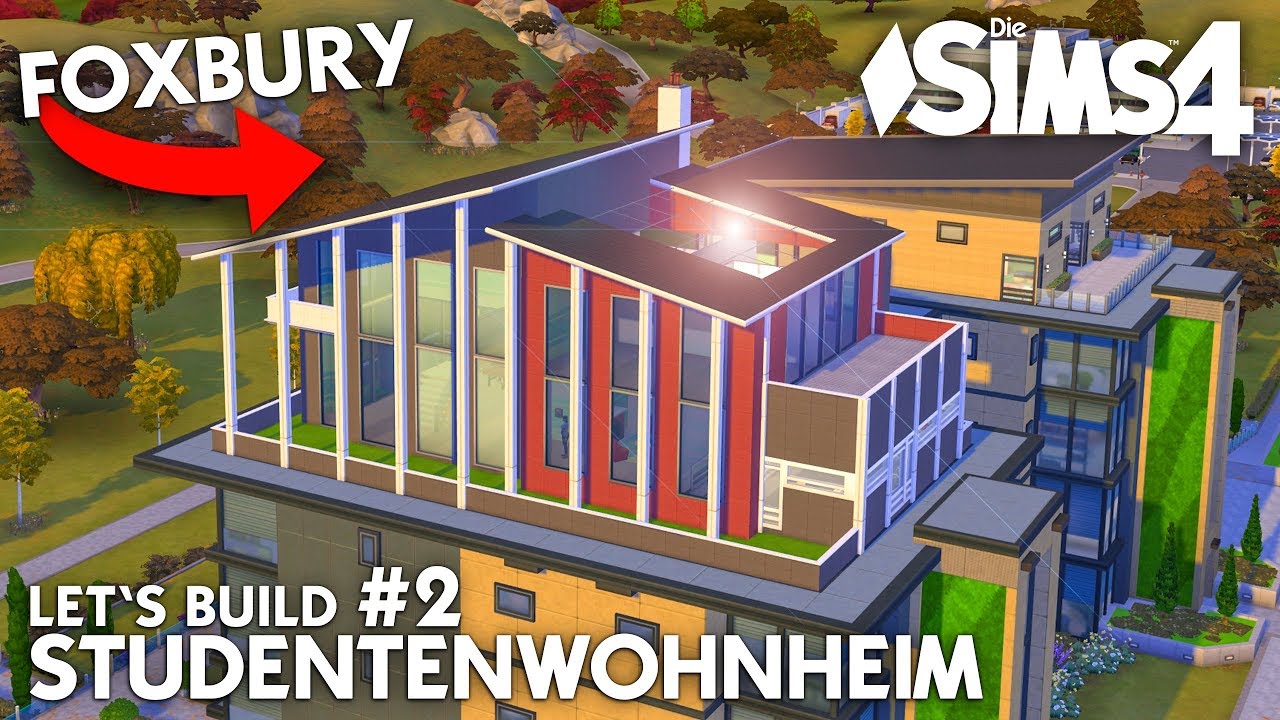 GRUNDRISS: Studentenwohnheim Foxbury #2 👩&zwj;🎓👨&zwj;🎓 Bauen mit Die Sims 4 An die Uni! (deutsch)