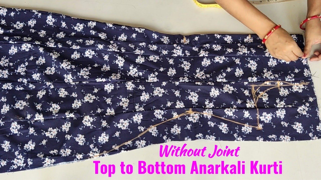 Without Top Part / Without Joint Anarkali kurti Cutting and stitching/Anarkali kurti cutting