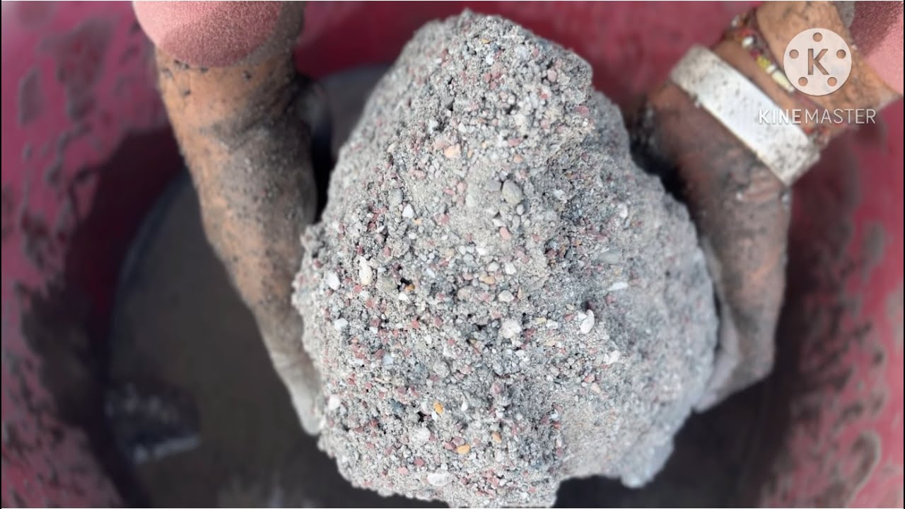 ASMR|| gritty sand cement water crumbling #satisfying