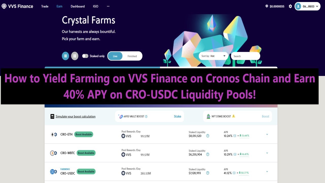 Как использовать фарминг доходности VVS Finance в сети Cronos и зарабатывать 40% годовых на пуле ...