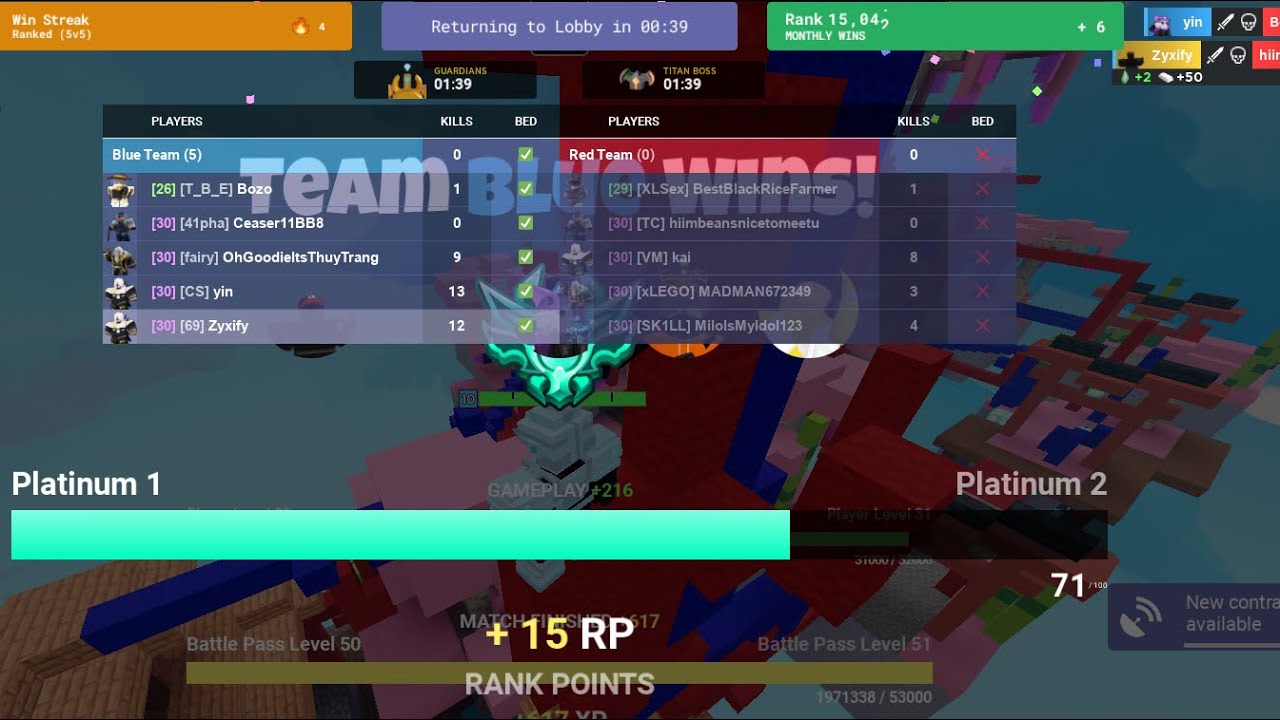 Ka Main Team (most accused rank team in Roblox bedwars history)
