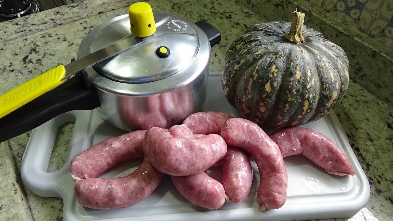 LINGUIÇA COM ABÓBORA SEM ÁGUA DE PANELA DE PRESSÃO PRONTO EM MINUTOS