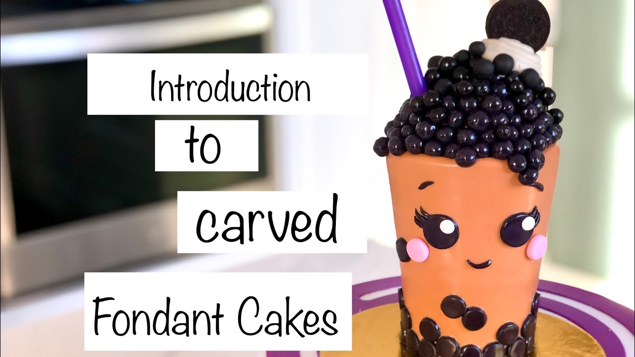 How to Make a Carved Fondant Bubble Tea Cake Tutorial (An Introduction to Carved Fondant Cakes)