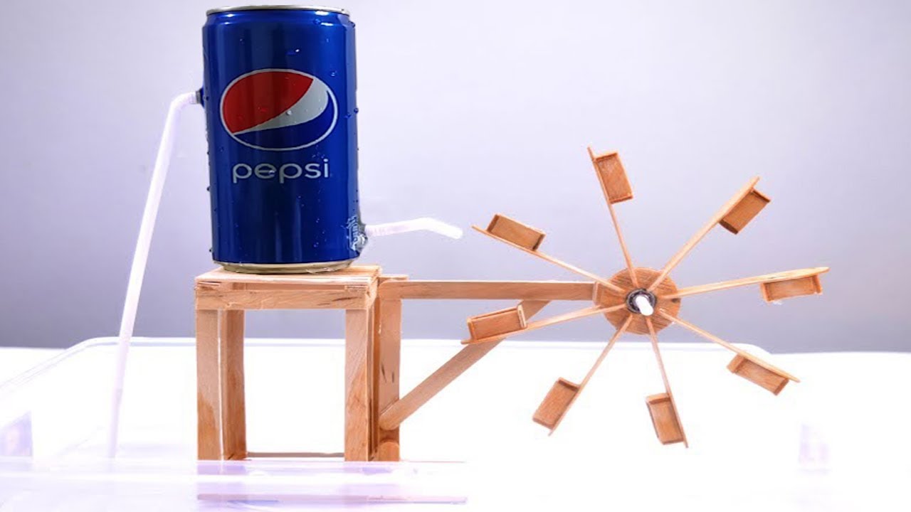 كيف تصنع شيئ مجنون ومبهر ( عجلة مياه ) دائمة التشغيل لا تتوقف 🎡 How to Make Waterwheel , DIY