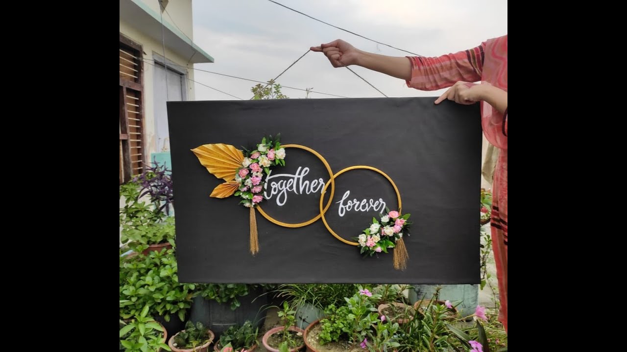 Engagement decoration ideas at home || background decoration || DIY
